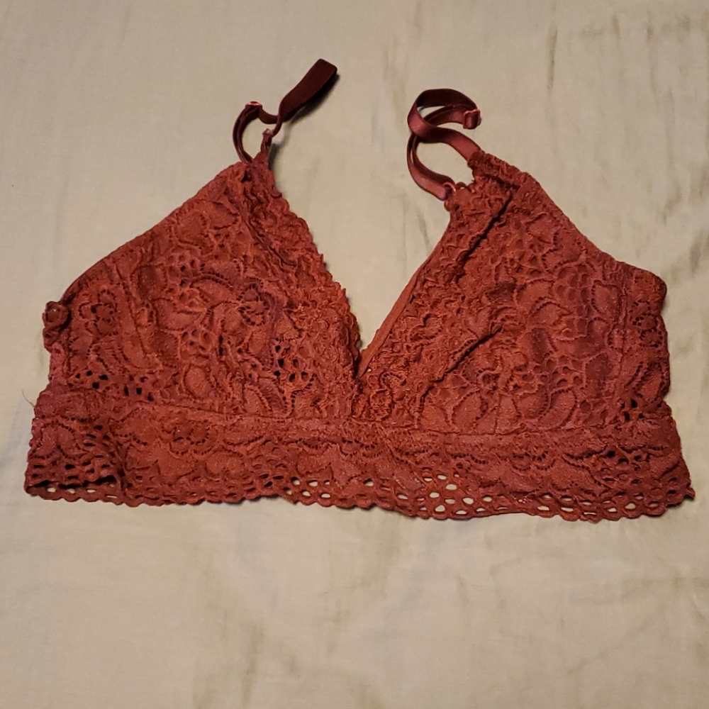 Red lace Aerie Bra